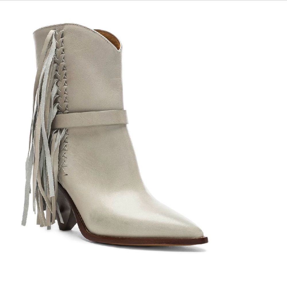 ISABEL MARANT Loffen Fringed Leather Ankle Boots, Size 37 - Picture 11 of 13